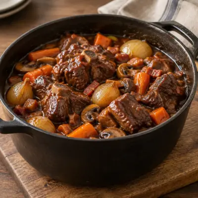 Recette queue de bœuf fondante à la bière brune