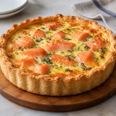 Recette quiche au saumon crémeuse et dorée