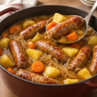 Recette ragoût de saucisses facile en cocotte