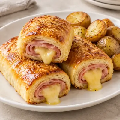 Recette roulés feuilletés jambon-fromage faciles