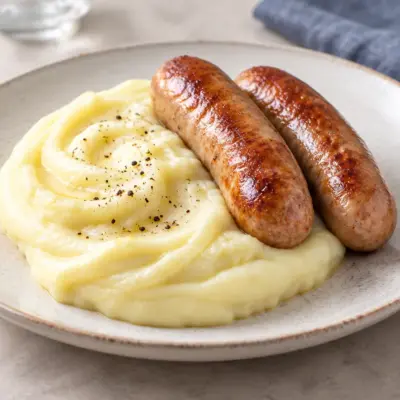 Recette saucisses purée crémeuse en 45 minutes