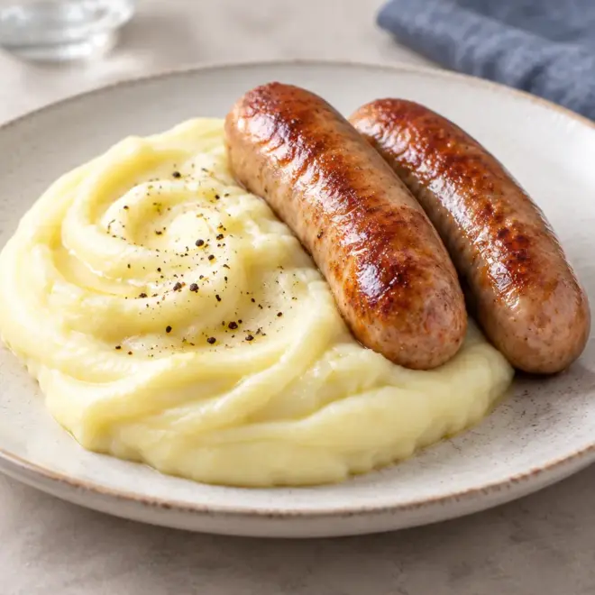 Recette saucisses purée crémeuse en 45 minutes