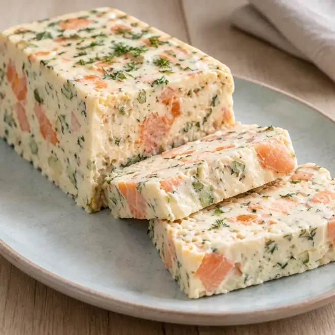 Terrine de saumon, crémeuse et bien prise