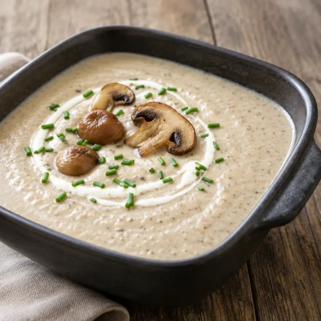 Velouté champignons-châtaignes, lisse et réconfortant
