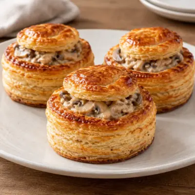 Recette vol-au-vent aux champignons crémeux