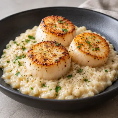Risotto aux Saint-Jacques crémeux au parmesan