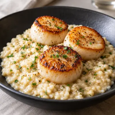 Risotto de Saint-Jacques crémeux au parmesan