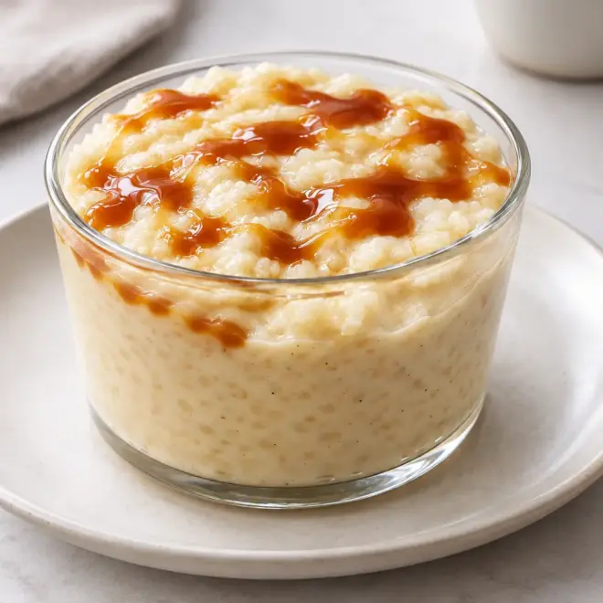 Riz au lait au caramel facile et crémeux