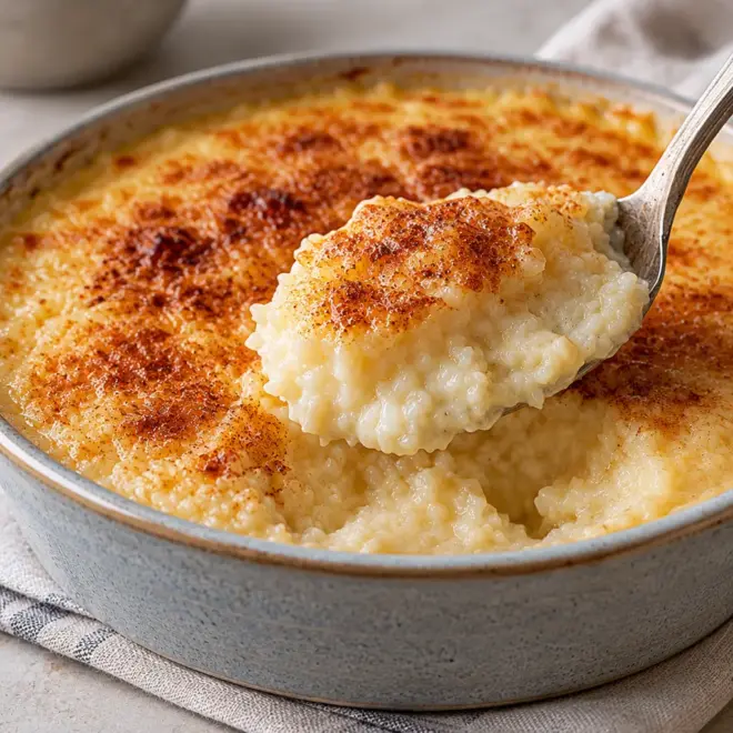 Riz au lait gratiné facile et crémeux