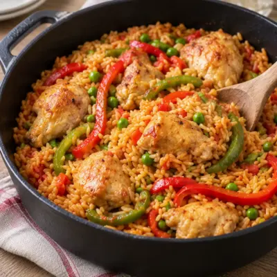 Riz espagnol au poulet facile en cocotte