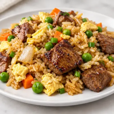 Riz sauté au bœuf facile et doré