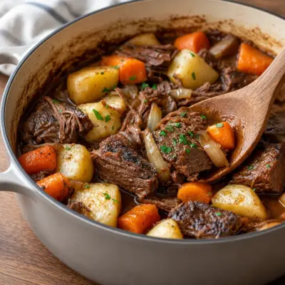 Rôti de bœuf mijoté facile en cocotte