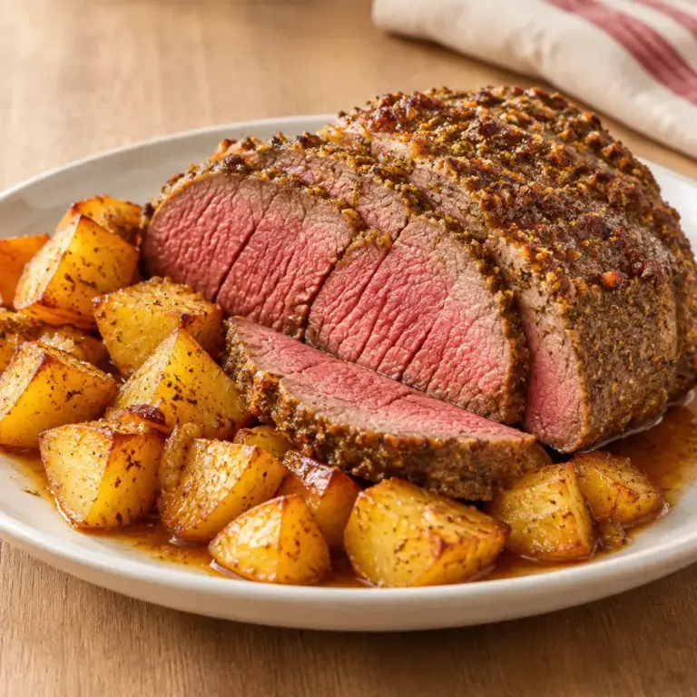 Rôti de bœuf recette en croûte d’herbes