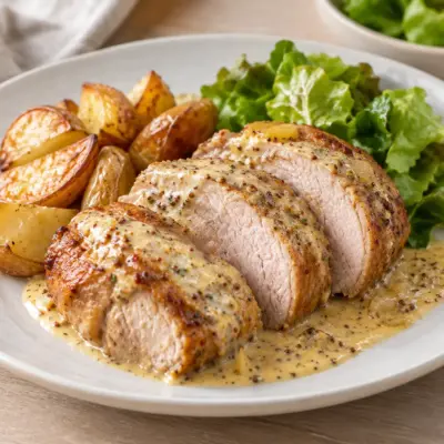 Rôti de porc à la moutarde facile et crémeux