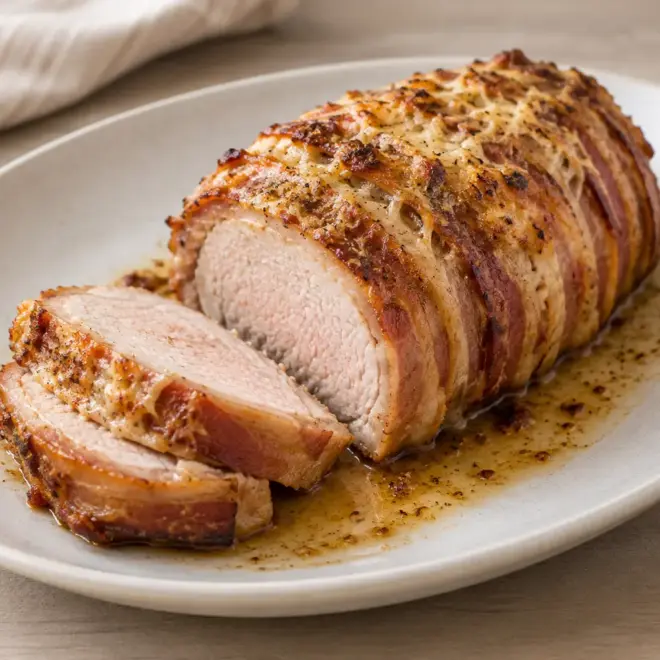 Rôti de porc au bacon facile et fondant