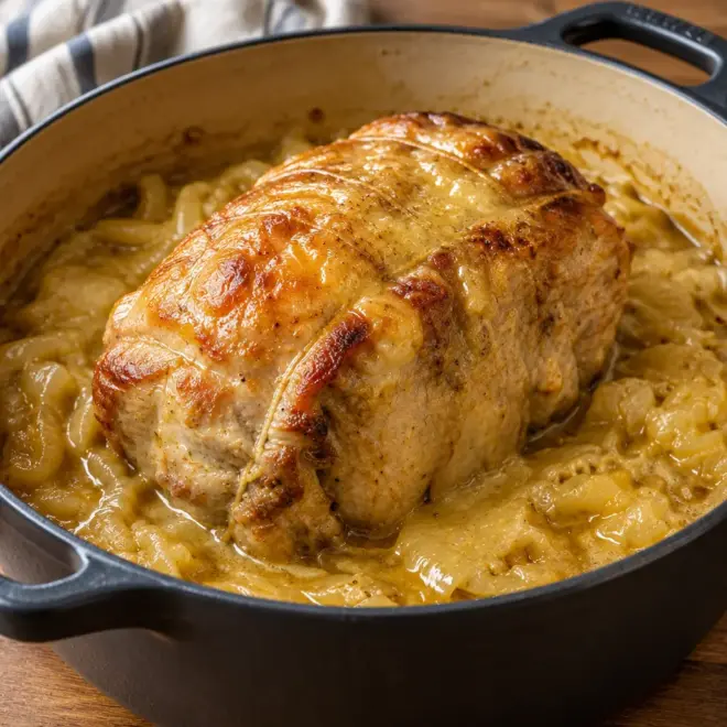 Rôti de porc au miel et à la moutarde facile