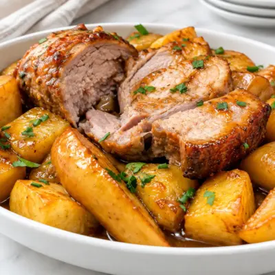 Rôti de porc aux pommes de terre facile