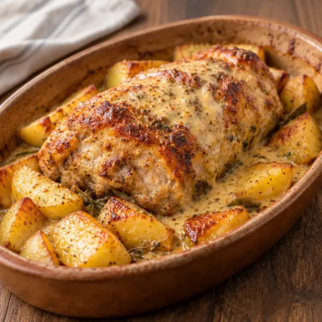 Rôti de porc aux pommes de terre facile