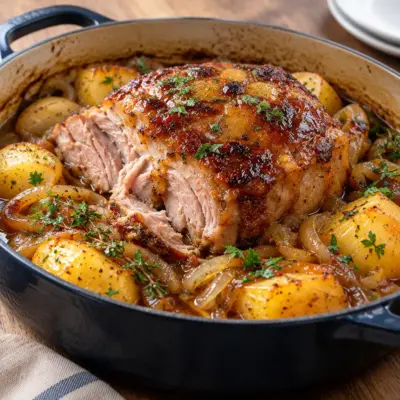 Rôti de porc braisé : recette en cocotte