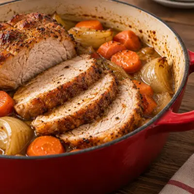 Rôti de porc braisé en cocotte facile