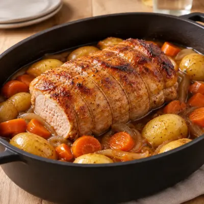 Rôti de porc braisé en cocotte facile
