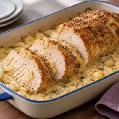 Rôti de porc crémeux aux herbes facile