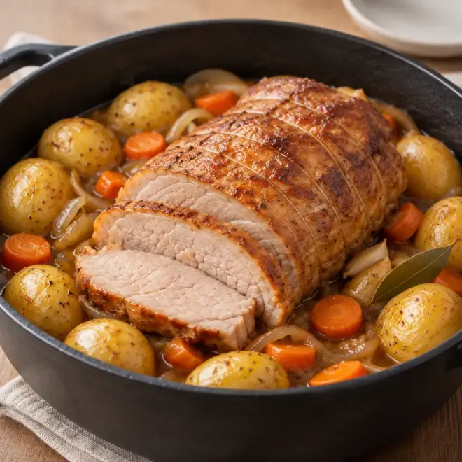 Rôti de porc en cocotte facile et fondant