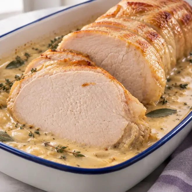 Rôti de porc à la crème, recette familiale