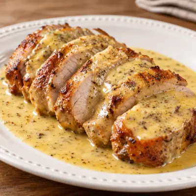 Rôti de porc recette à la sauce moutarde