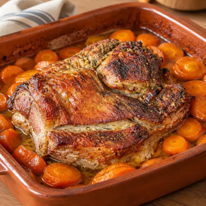 Rôti de porc recette facile aux carottes