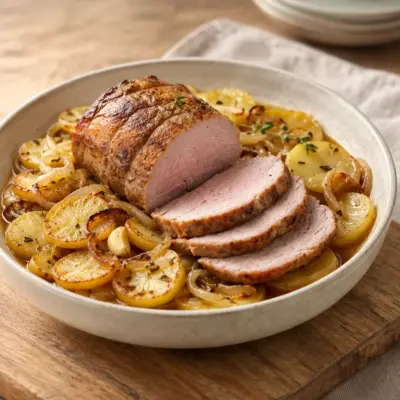 Rôti de veau recette aux pommes boulangères