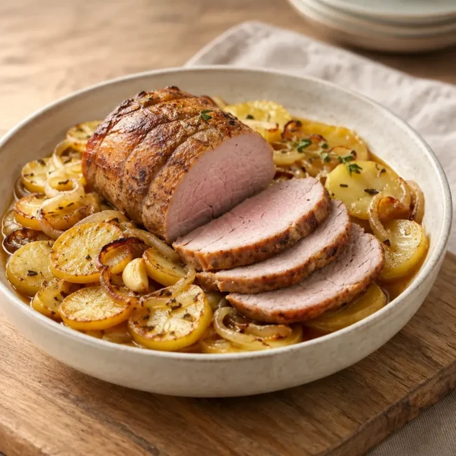 Rôti de veau recette aux pommes boulangères
