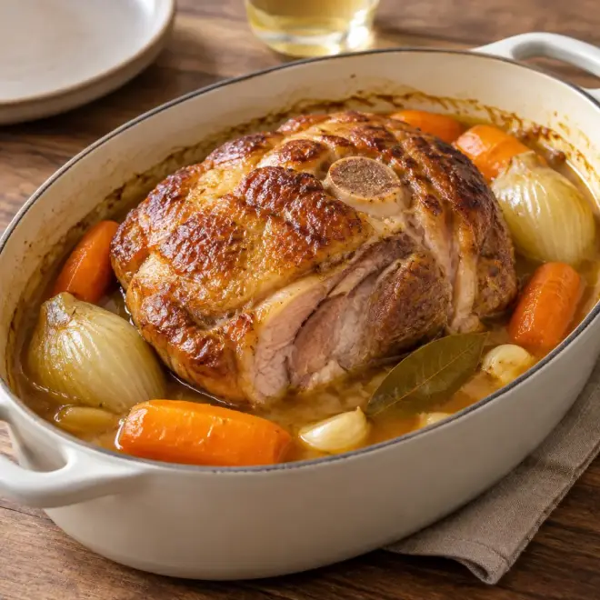 Rouelle de porc au vin blanc facile