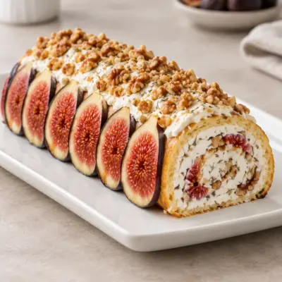Roulade au chèvre, figues et noix facile