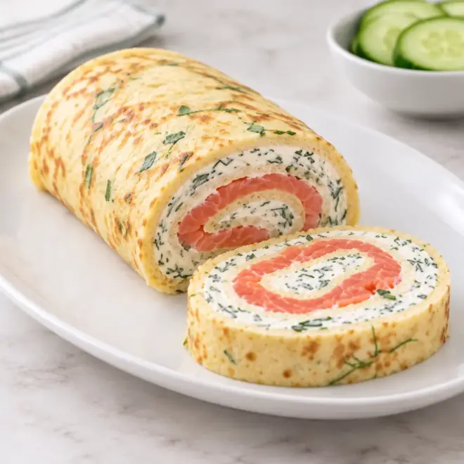 Roulade de crêpe au saumon fumé facile