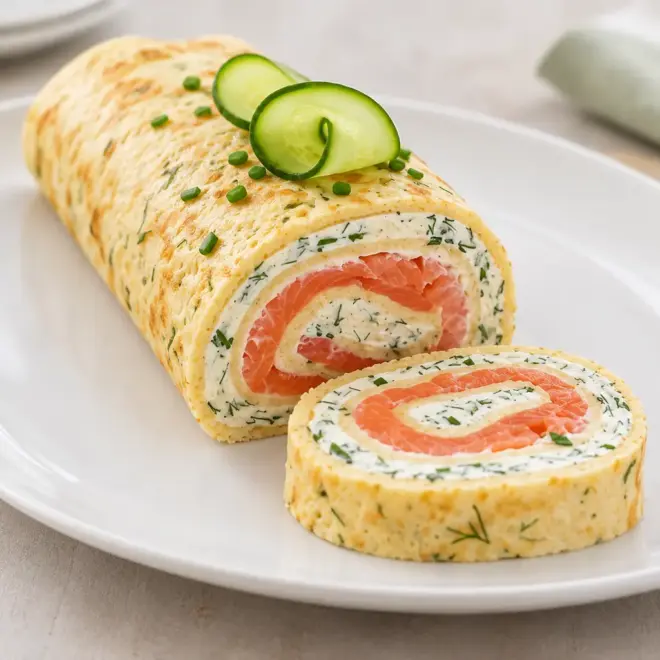 Roulade de crêpes au saumon fumé facile