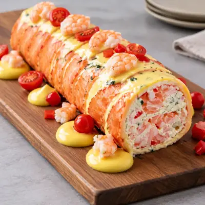 Roulade de saumon fumé au fromage frais