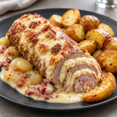 Roulade de viande facile au jambon et fromage