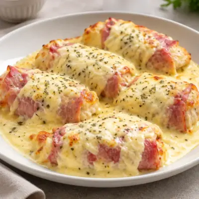 Roulades de poulet recette crémeuse et gratinée