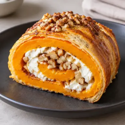 Roulé de courge butternut au chèvre facile