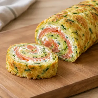 Roulé de courgettes au saumon fumé facile