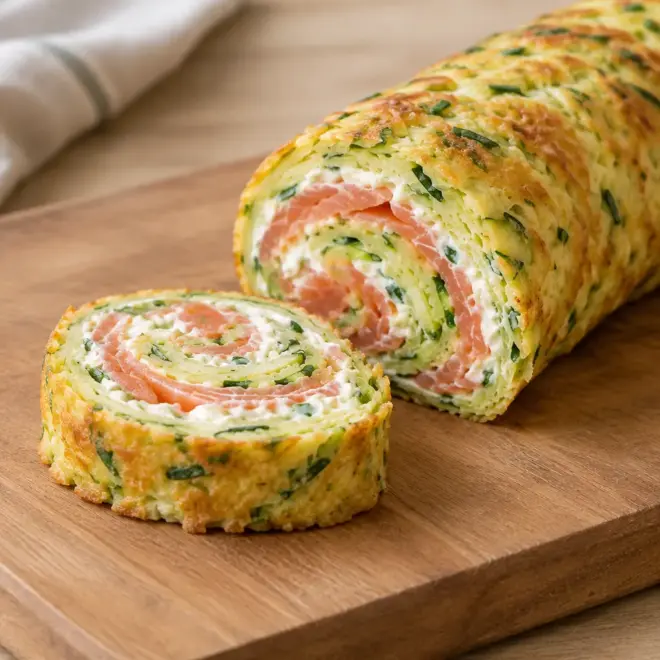 Roulé de courgettes au saumon fumé facile