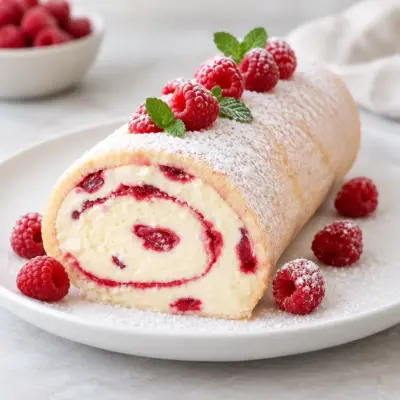 Roulé framboise mascarpone facile et sans cuisson
