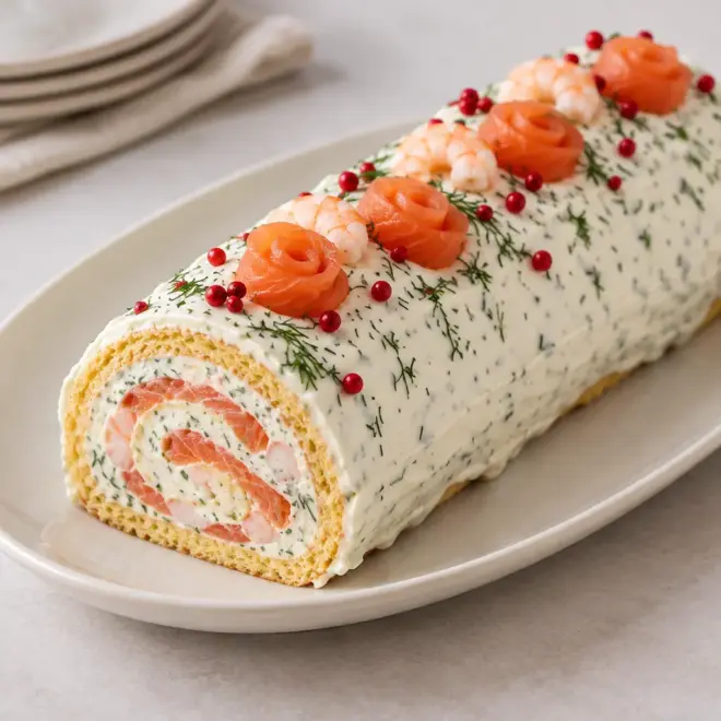 Rouleau de saumon, recette festive et crémeuse