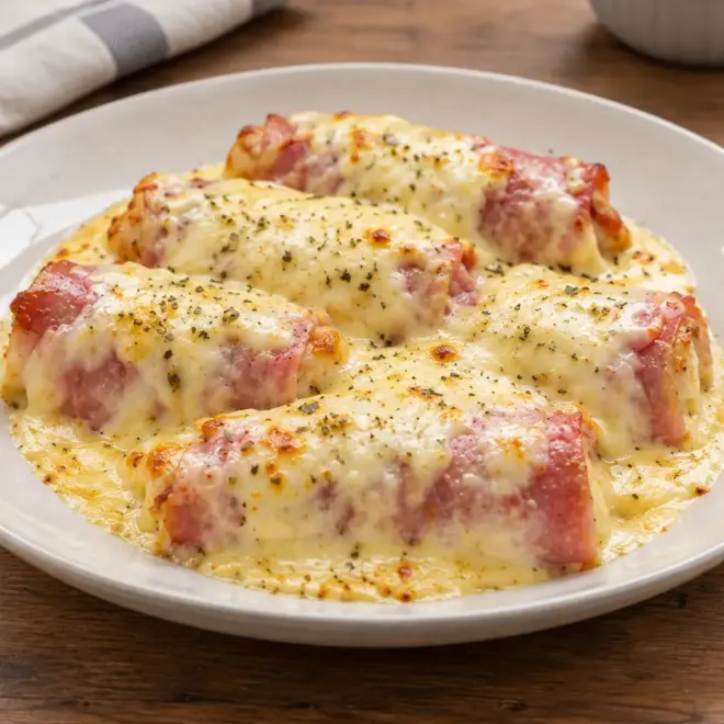 Rouleaux de jambon au poulet et au fromage