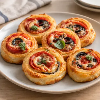 Rouleaux de pizza feuilletés faciles et croustillants