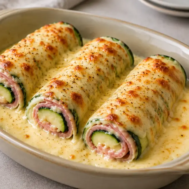 Roulés de courgette recette facile et gratinée