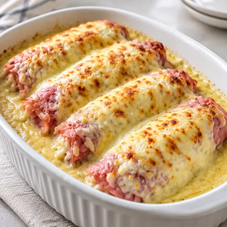 Roulés de jambon au fromage gratinés faciles