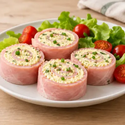 Roulés de jambon recette facile aux herbes