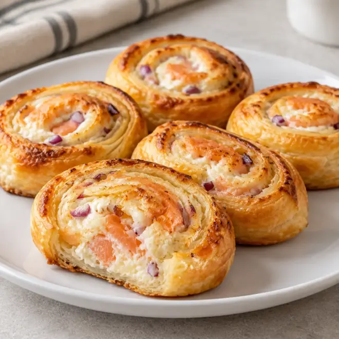 Roulés feuilletés au saumon fumé faciles